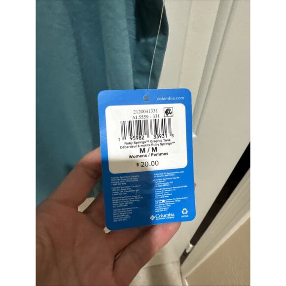 COLUMBIA RUBY SPRINGS GRAPHIC TANK TOP NWT WOMENS MD TEAL - Picture 3 of 8